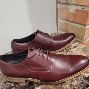 bruno marc Italian leather men dress shoe size 12 Brown